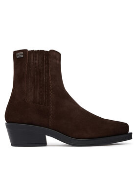 Tommy Jeans Tommy Jeans Botki Tjw Suede Cowboy Boots EN0EN03142 Brązowy ciemny