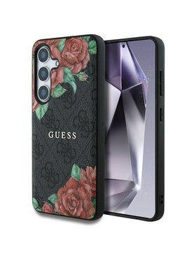 Guess Guess Etui na telefon Leather 4G Flowers Print Metal Classic Logo Brązowy
