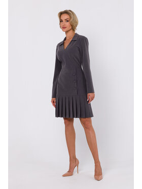 Made of Emotion Made of Emotion Sukienka elegancka M752 Szary Modern Fit