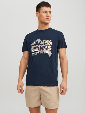 Jack&Jones Jack&Jones T-Shirt Marina 12233600 Granatowy Standard Fit