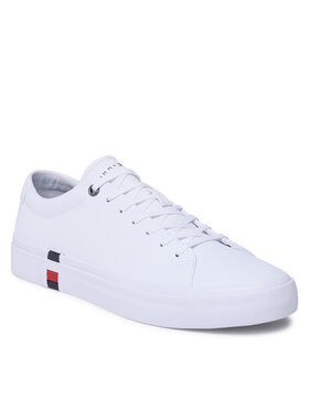 Tommy Hilfiger Tommy Hilfiger Sneakers Corporate Leather Detail Vulc FM0FM04589 Blanc