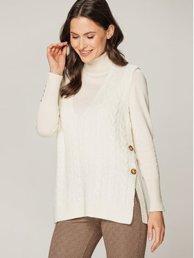 Willsoor Willsoor Kamizelka 66851 Biały Regular Fit