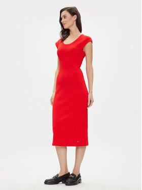 Tommy Hilfiger Tommy Hilfiger Vasarinė suknelė WW0WW41273 Raudona Slim Fit