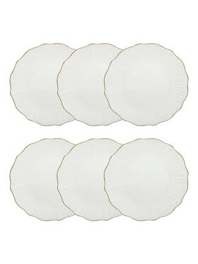 MIAhome MIAhome Komplet talerzy porcelanowych deserowych 6 szt. Daphne Biały