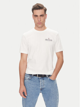 Tommy Hilfiger Tommy Hilfiger Tricou Stack MW0MW39355 Alb Regular Fit