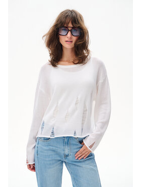 blue shadow blue shadow Sweter Holine Biały Regular Fit