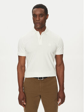 BOSS BOSS Тениска с яка и копчета Passertip 50507699 Бежов Slim Fit