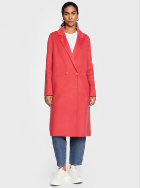 TWINSET TWINSET Vlněný kabát 231TP2350 Růžová Regular Fit