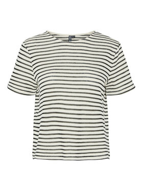 Pieces Pieces T-krekls Manilla 17155073 Écru Loose Fit