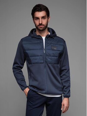 Ombre Ombre Kurtka przejściowa OM-JANP-0160 Granatowy Regular Fit