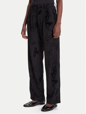 Desigual Desigual Текстилни панталони Flock 25WWPW05 Черен Regular Fit