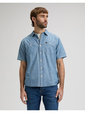 Lee Lee Koszula SS UTILITY WORKSHIRT Niebieski Regular Fit
