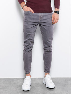 Ombre Ombre Jeansy P1058 Šedá Slim Fit