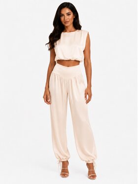Love Saints Love Saints Komplet bluzka i spodnie L26LF-KA-K01 Beżowy Slim Fit