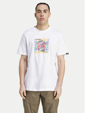 adidas adidas T-Shirt Terrex Graphic United By Summits IM8366 Biały Regular Fit