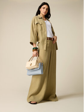 Oltre Oltre Pantaloni di tessuto P00PR009198N025 Verde Baggy Fit