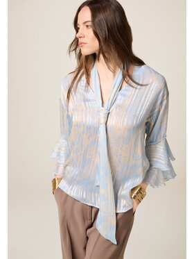 Oltre Oltre Blusa 2480R003043N0R4 Turchese Regular Fit