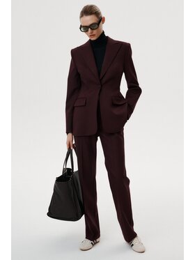MARI PRETI MARI PRETI Spodnie garniturowe Serene Bordowy Slim Fit