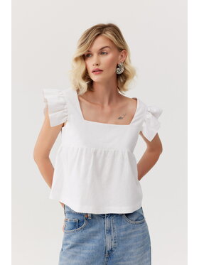TOTU TOTU Top MELODY Biały Regular Fit