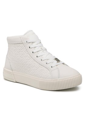 Tommy Hilfiger Tommy Hilfiger Sneakersy Th Monogram Leather Sneaker High FW0FW06856 Béžová