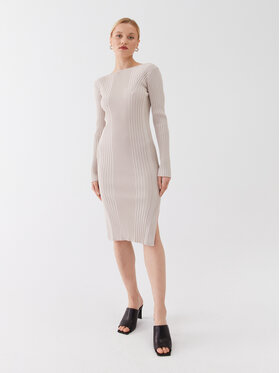 Calvin Klein Calvin Klein Плетена рокля Iconic K20K205753 Сив Slim Fit