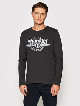Wrangler Wrangler Longsleeve Ls Americana Tee W7J5D3XV6 112141550 Nero Regular Fit