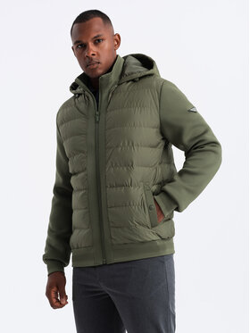 Ombre Ombre Bunda pro přechodné období OM-JALP-0140 Zelená Regular Fit
