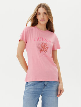 Guess Guess Tričko E5GI03 K8G01 Ružová Regular Fit