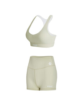 Yeaz Yeaz Komplet top i spodenki CELEB Zielony Slim Fit