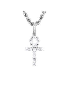 ICED STUFF ICED STUFF Privjesak Micro Ankh Bijelo zlato