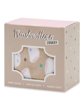 Zooksy Visoke Nogavice Unisex Warm Winter Marshmallows Bež