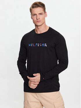 Tommy Hilfiger Tommy Hilfiger Majica dugih rukava MW0MW31537 Crna Slim Fit