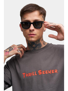 MyStars MyStars T-Shirt Koszulka Z Krótkim Rękawem Męska Oversize Ciemna Szara Machinist Thrill Seeker L Szary Oversize