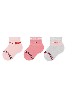 Tommy Hilfiger Tommy Hilfiger Комплект 3 чифта дълги чорапи детски 701220278 Розов