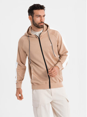 Ombre Ombre Mikina OM-SSZP-0210 Béžová Regular Fit