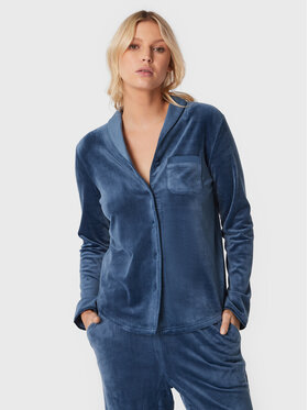 Triumph Triumph Koszulka piżamowa Mix & Match Velour 10213389 Granatowy Boyfriend Fit