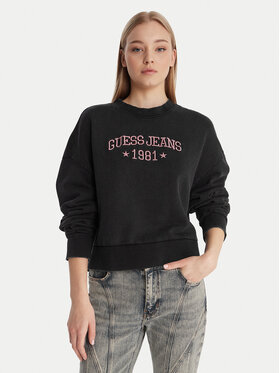 Guess Jeans Guess Jeans Pulóver W6RQ04 KCPR1 Fekete Regular Fit