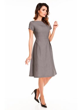 Awama Awama Sukienka letnia A130 Szary Basic Fit