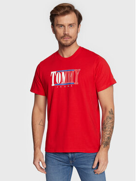 Tommy Jeans Tommy Jeans T-Shirt Centered Logo DM0DM14982 Czerwony Regular Fit