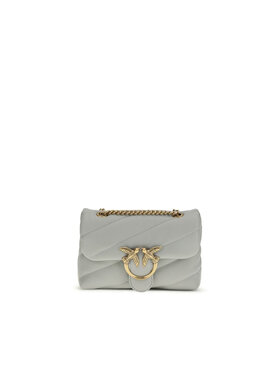 PINKO PINKO Kabelka Gray Calf Leather Bos Taurus Shoulder Sivá