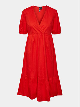 Pieces Pieces Sukienka letnia Manon 17147660 Czerwony Regular Fit