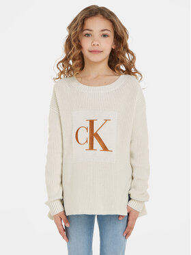 Calvin Klein Jeans Calvin Klein Jeans Sweter Monogram IG0IG02259 Écru Regular Fit