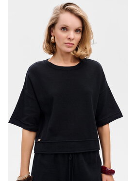 blue shadow blue shadow Bluzka Klaymi Czarny Regular Fit