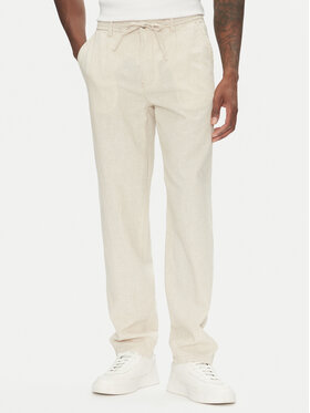 Lindbergh Lindbergh Spodnie materiałowe 30-003030 Beżowy Relaxed Fit