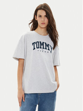 Tommy Jeans Tommy Jeans Marškinėliai Varsity DW0DW18403 Pilka Oversize