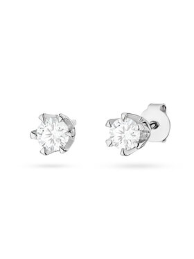 Fugart Fugart Kolczyki Kolczyki z białego złota z diamentami laboratoryjnymi FKO220-B585-LD0.60 Biały