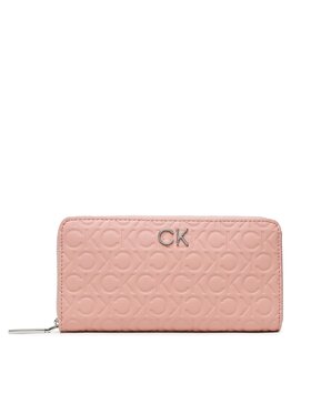 Calvin Klein Calvin Klein Portofel Mare de Damă Re-Lock Z/A Wallet Lg Emb Mono K60K610233 Roz