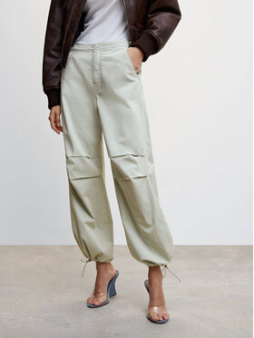 Mango Mango Spodnie materiałowe Parachut 47025880 Zielony Relaxed Fit