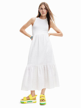 Desigual Desigual Kleid für den Alltag 23SWVW84 Weiß Regular Fit