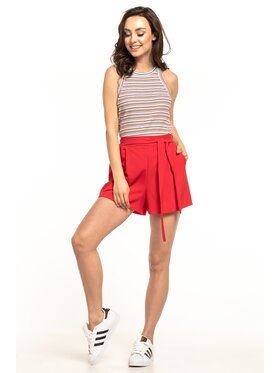 Tessita Tessita Szorty materiałowe T317 Czerwony Straight Fit